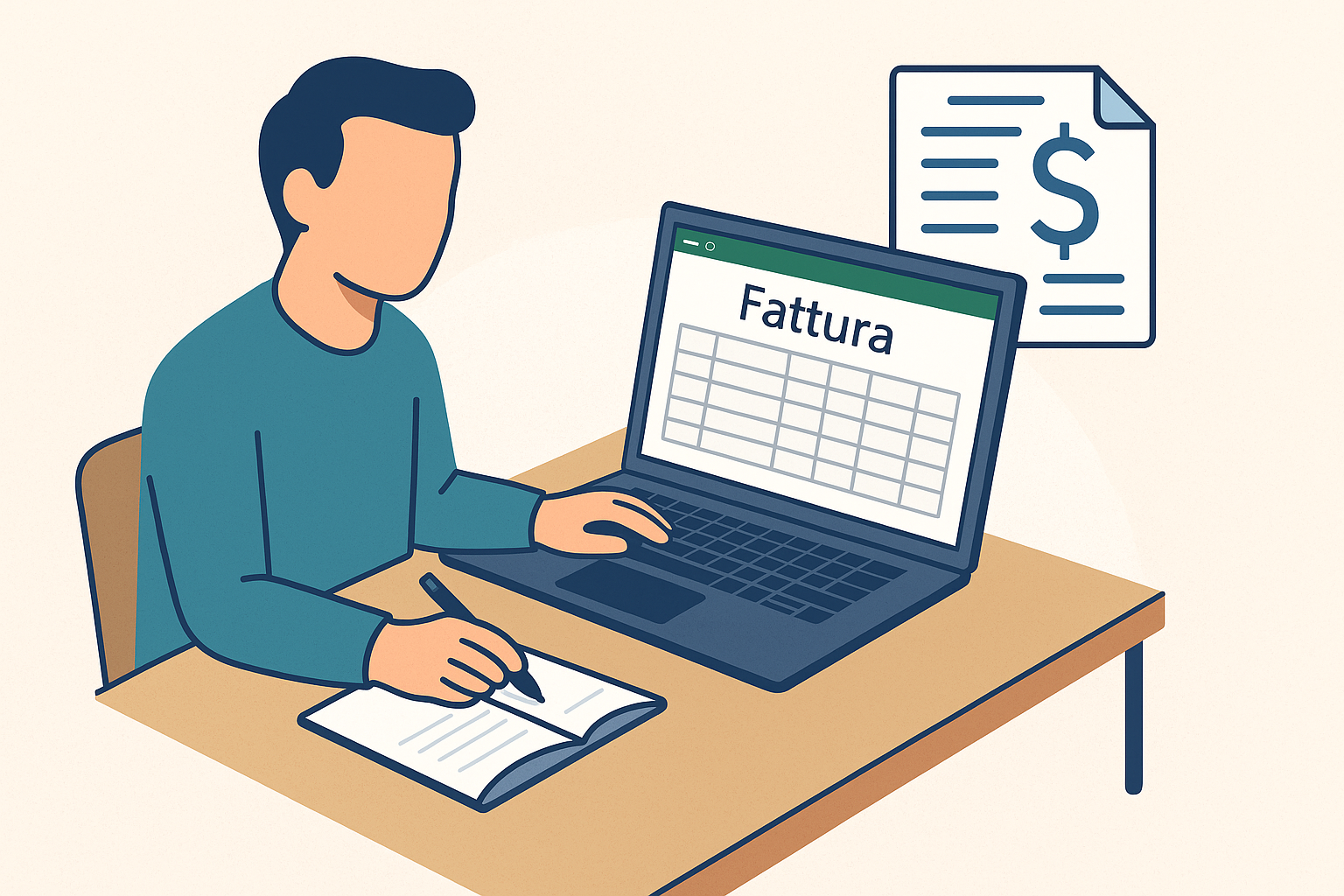 Illustrazione flat con icone di cloud, dispositivi collegati e supporto tecnico