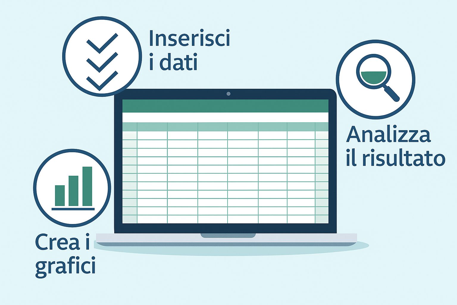 Grafico a colonne stilizzato con spese per categorie in Excel