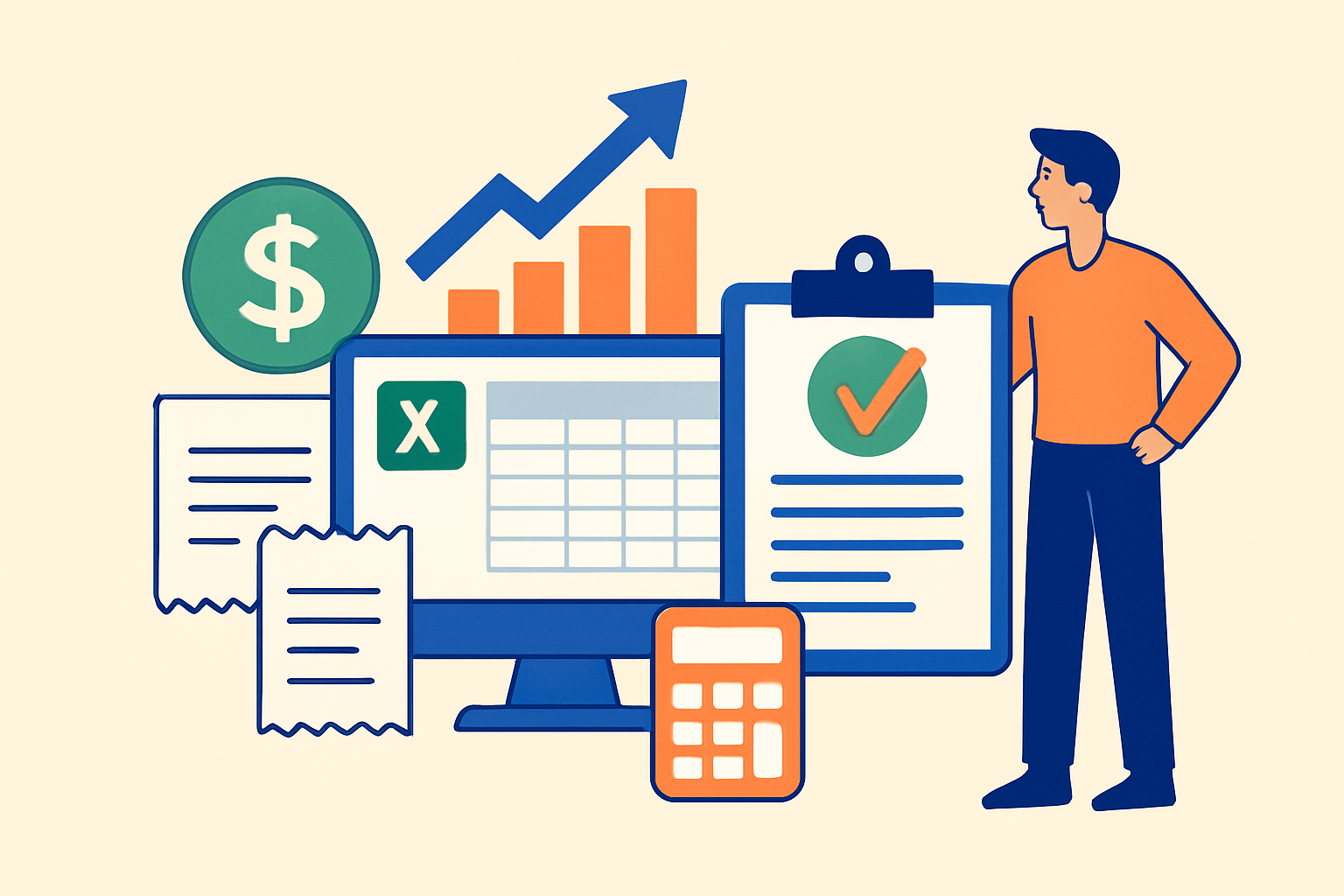 Schema semplice gestione contabilità forfettario con Excel